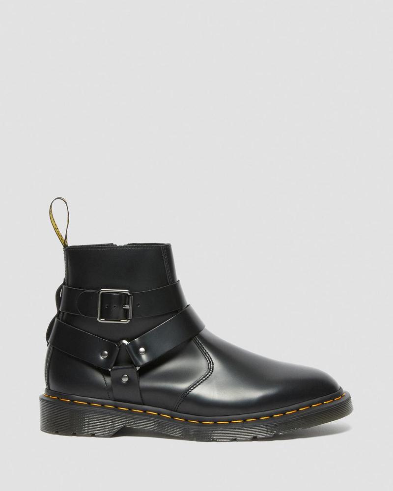 Women's Dr Martens Jaimes Leather Harness Ankle Boots Black | AU 60TCE